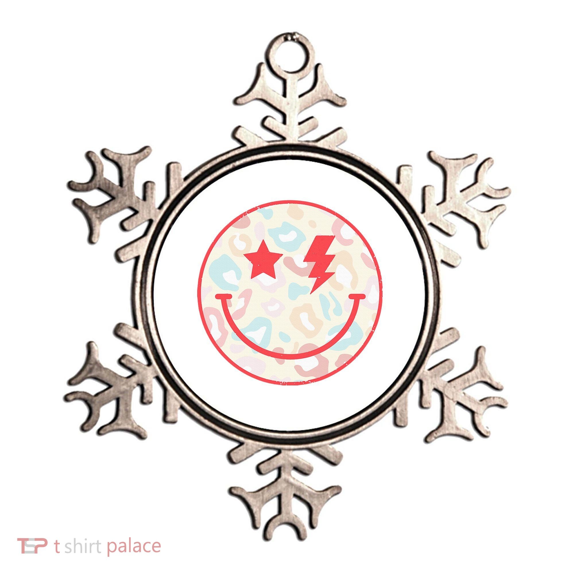 Happy Face Floral Preppy Aesthetic Smiling Face Ornament