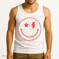 Happy Face Floral Preppy Aesthetic Smiling Face Tank Top thumb 3