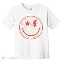 Happy Face Floral Preppy Aesthetic Smiling Face Toddler T-Shirt thumb 0