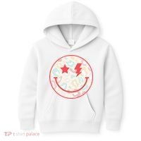 Happy Face Floral Preppy Aesthetic Smiling Face Kids Hoodie thumb 0