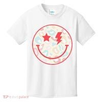 Happy Face Floral Preppy Aesthetic Smiling Face Kids T-Shirt thumb 0