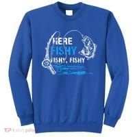 Here Fishy Funny Fishing Fisher Fish Graphic Gift Sweatshirt thumb 0