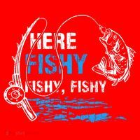 Here Fishy Funny Fishing Fisher Fish Graphic Gift Santa Hat thumb 1