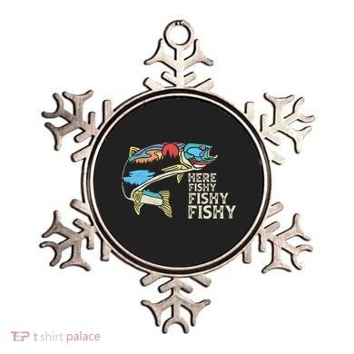 Here Fishy Fishy Retro Nature Trout Fly Fishing Gift Ornament