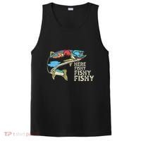 Here Fishy Fishy Retro Nature Trout Fly Fishing Gift PosiCharge Competitor Tank thumb 0
