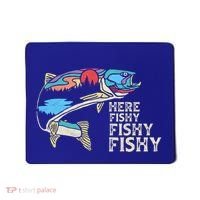 Here Fishy Fishy Retro Nature Trout Fly Fishing Gift Mousepad thumb 0