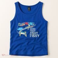 Here Fishy Fishy Retro Nature Trout Fly Fishing Gift Tank Top thumb 2