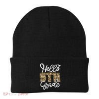 Hello Fifth Grade Happy First Day Of School Leopard Cool Gift Beanie thumb 0