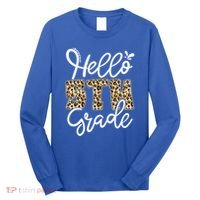 Hello Fifth Grade Happy First Day Of School Leopard Cool Gift Long Sleeve Shirt thumb 0