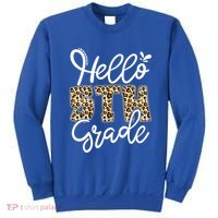 Hello Fifth Grade Happy First Day Of School Leopard Cool Gift Sweatshirt thumb 0