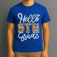 Hello Fifth Grade Happy First Day Of School Leopard Cool Gift T-Shirt thumb 3