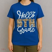 Hello Fifth Grade Happy First Day Of School Leopard Cool Gift T-Shirt thumb 4