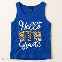 Hello Fifth Grade Happy First Day Of School Leopard Cool Gift Tank Top thumb 2