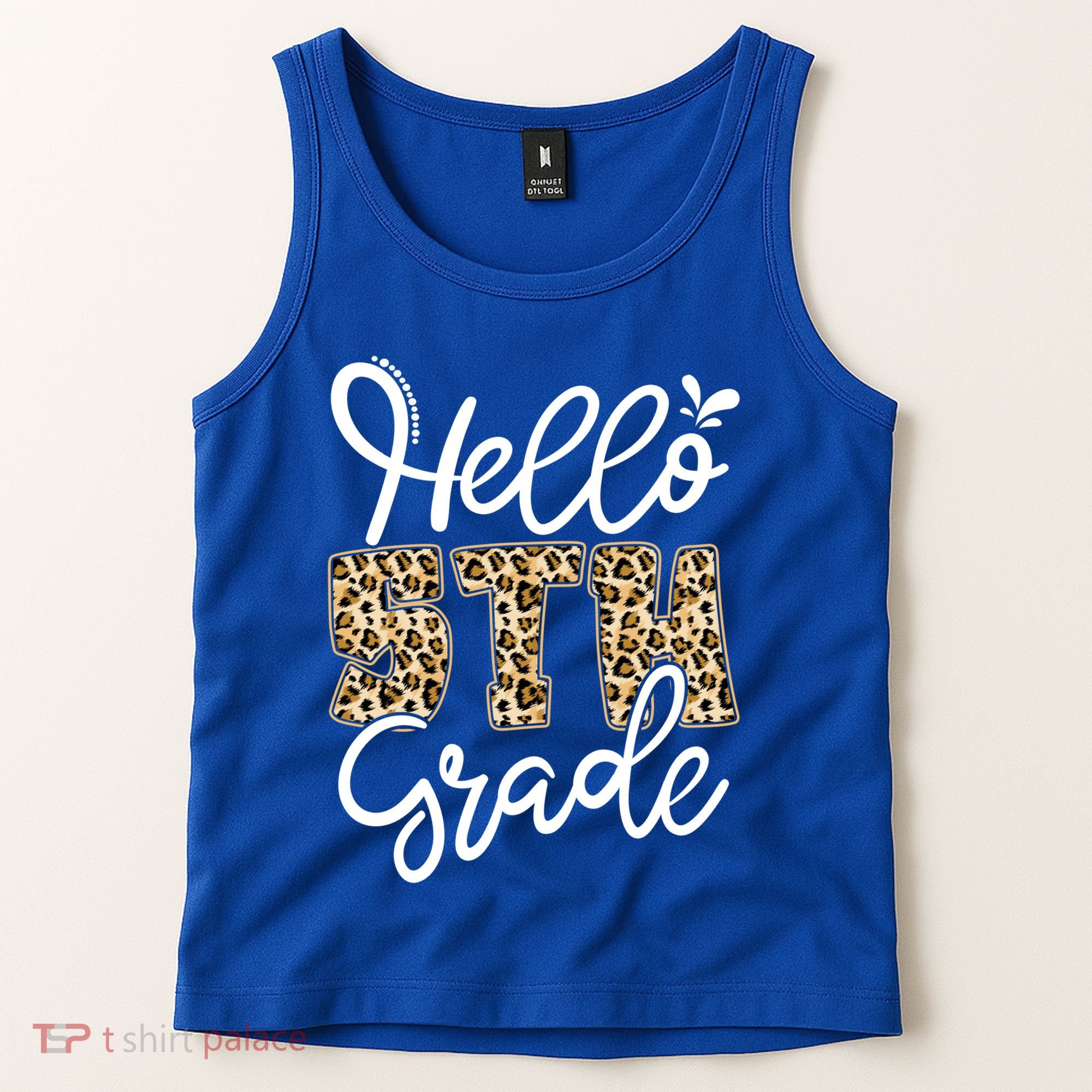 Hello Fifth Grade Happy First Day Of School Leopard Cool Gift Tank Top