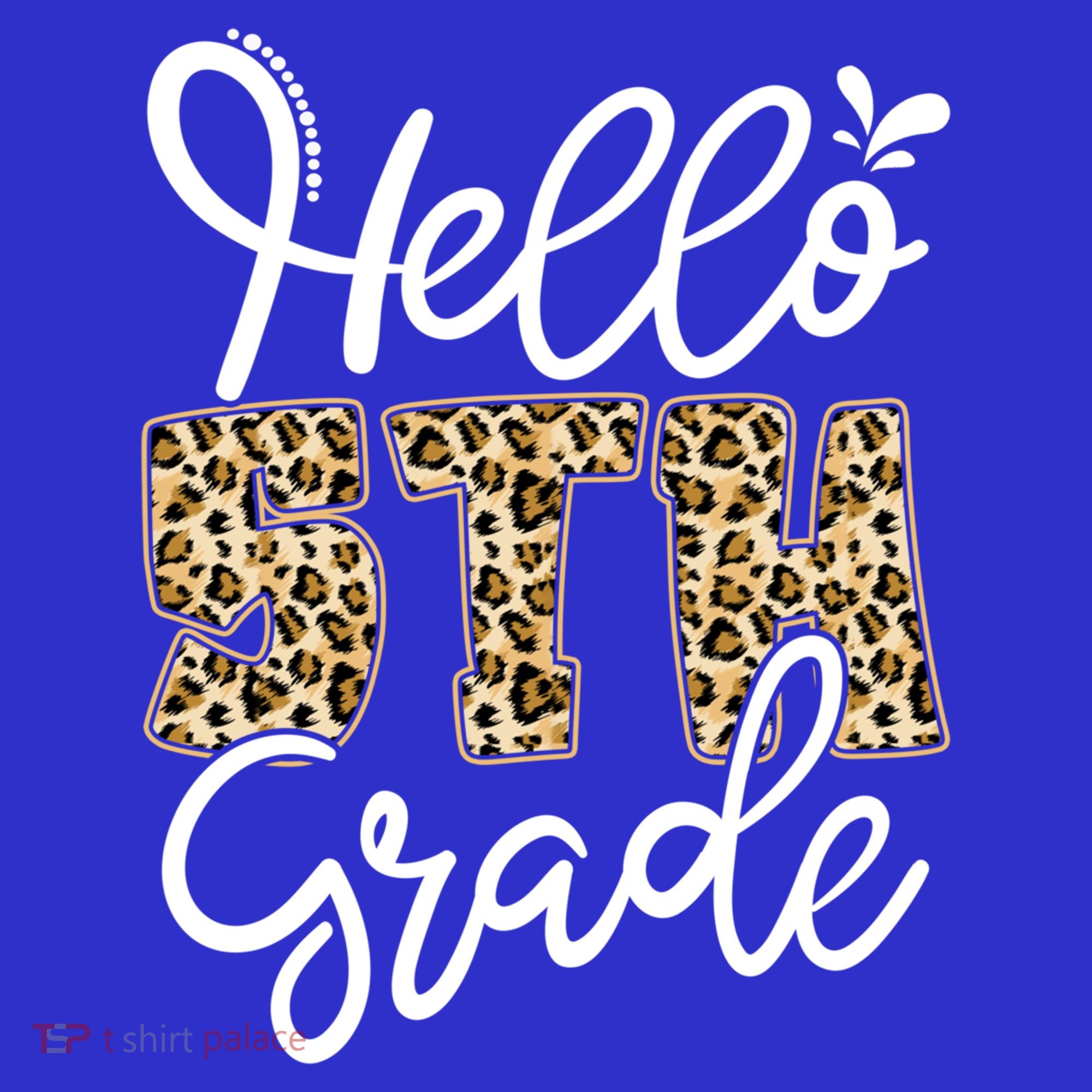 Hello Fifth Grade Happy First Day Of School Leopard Cool Gift Tank Top
