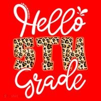 Hello Fifth Grade Happy First Day Of School Leopard Cool Gift Santa Hat thumb 1