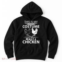 Halloween Funny Gift This Is My Human Costume Chicken Hoodie thumb 0