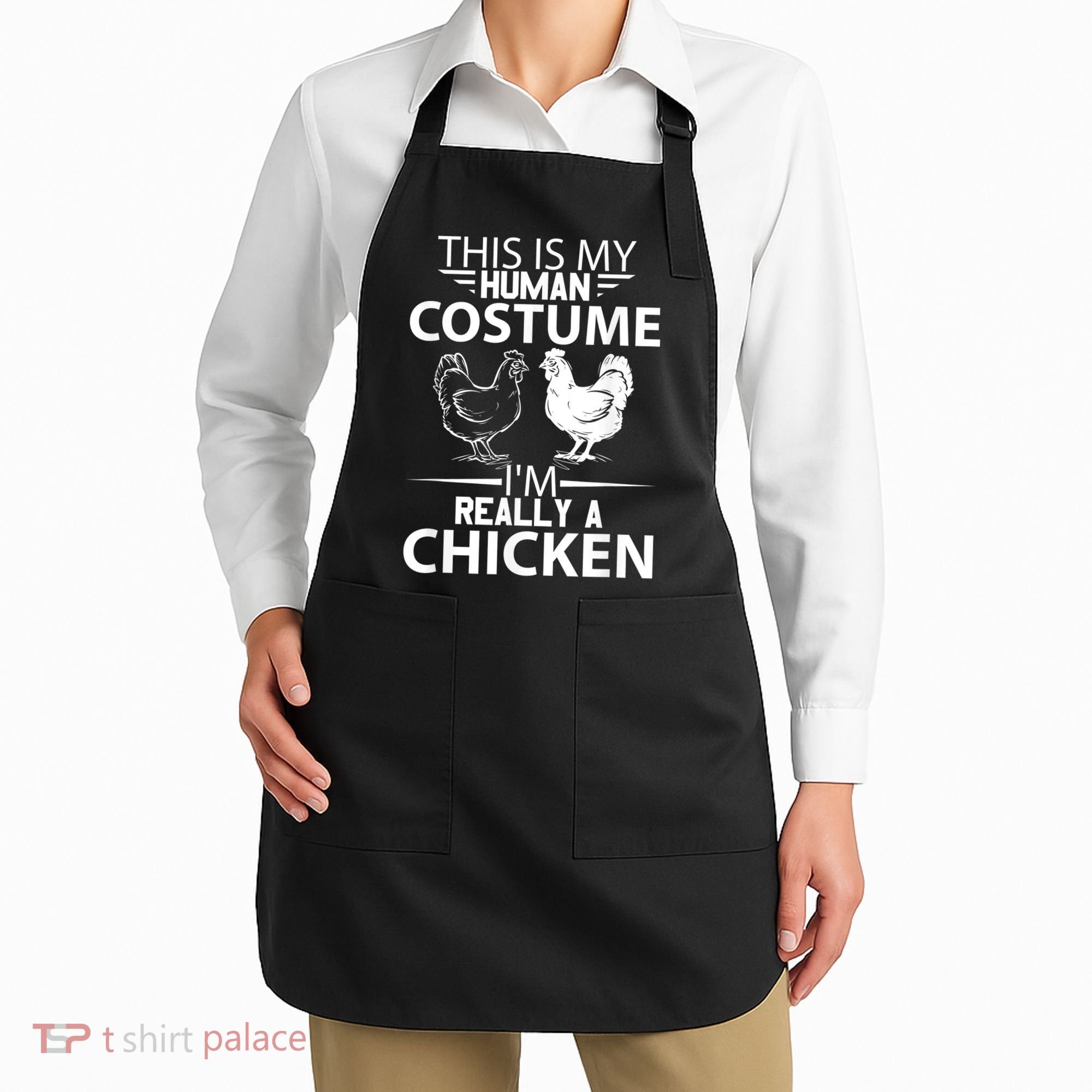 Halloween Funny Gift This Is My Human Costume Chicken Apron