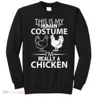 Halloween Funny Gift This Is My Human Costume Chicken Sweatshirt thumb 0