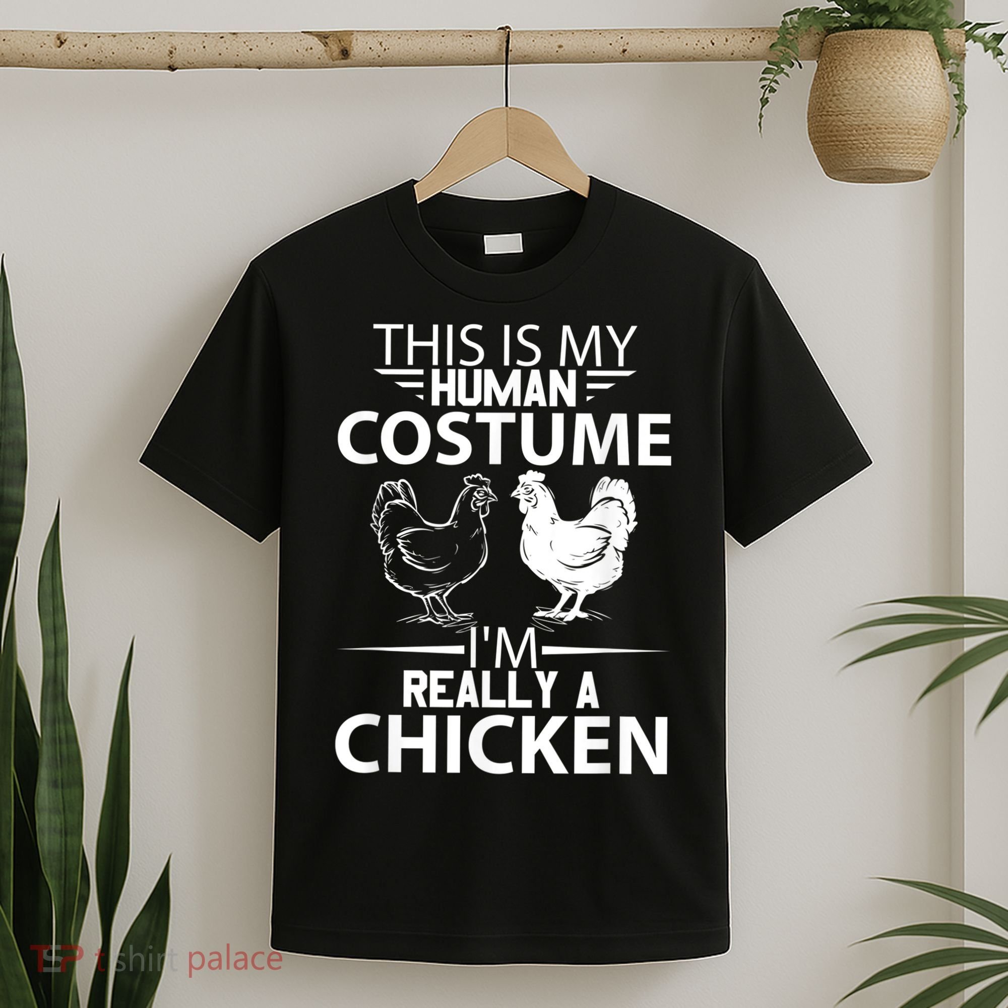 Halloween Funny Gift This Is My Human Costume Chicken T-Shirt