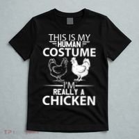 Halloween Funny Gift This Is My Human Costume Chicken T-Shirt thumb 5