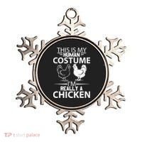 Halloween Funny Gift This Is My Human Costume Chicken Ornament thumb 0