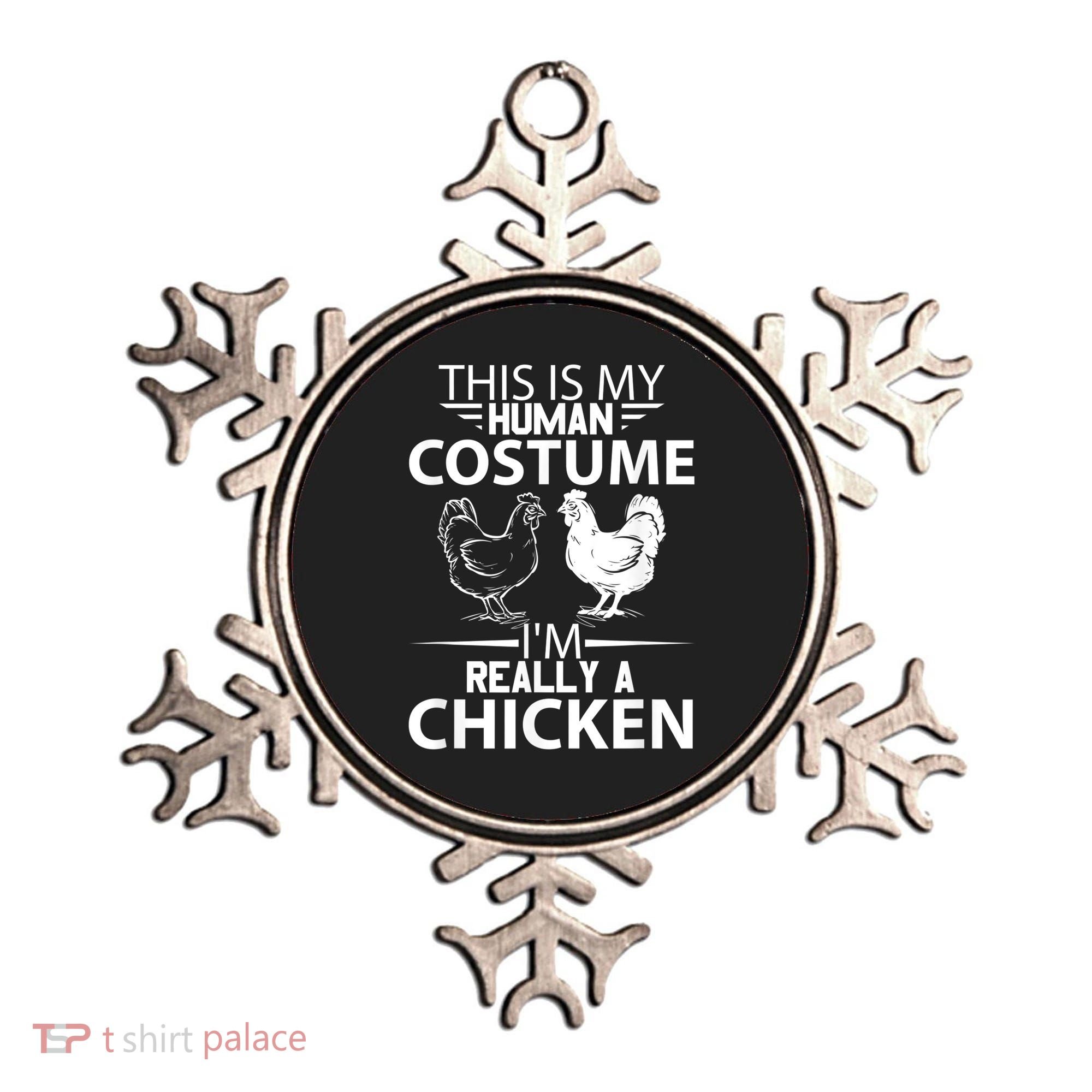 Halloween Funny Gift This Is My Human Costume Chicken Ornament