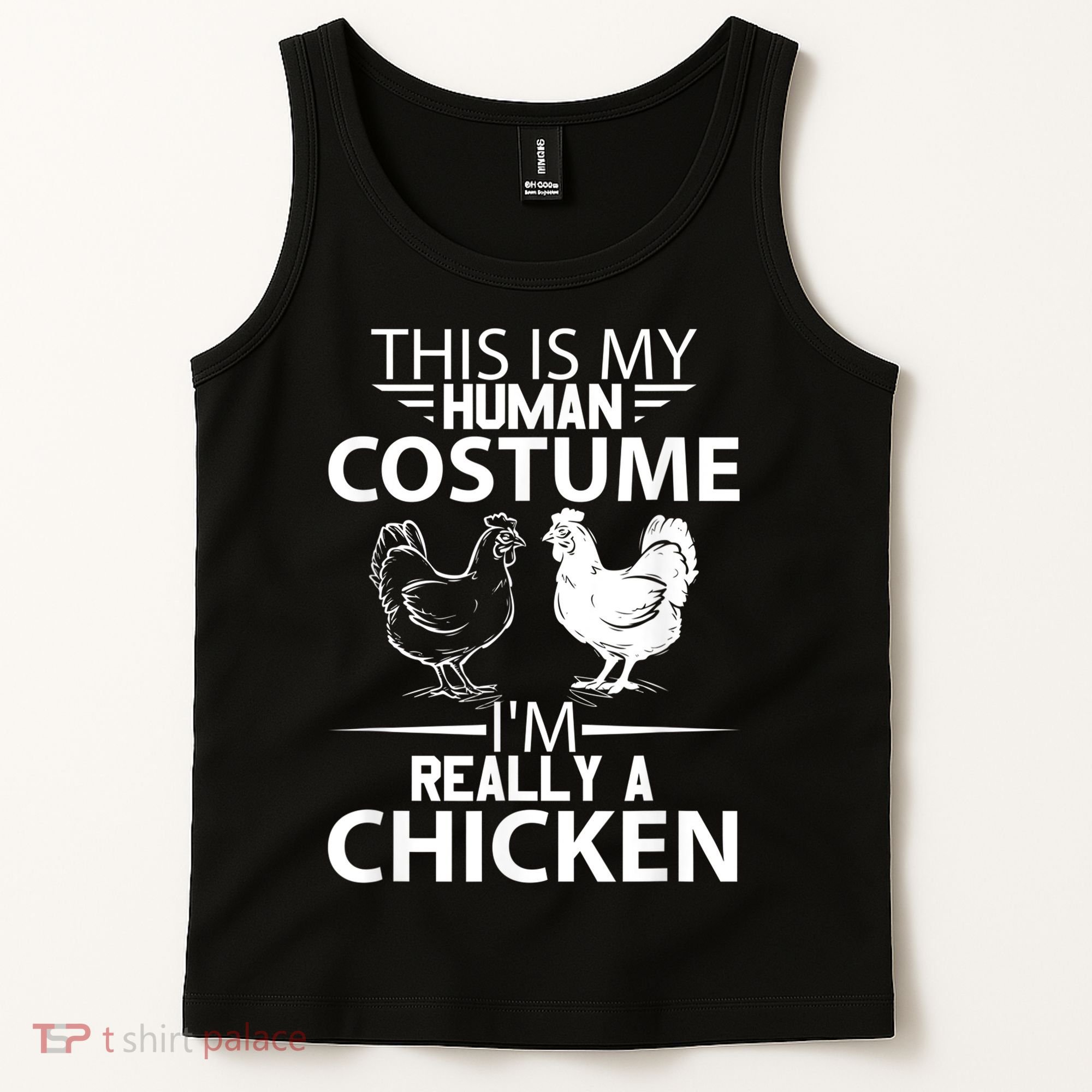 Halloween Funny Gift This Is My Human Costume Chicken Tank Top