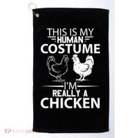 Halloween Funny Gift This Is My Human Costume Chicken Golf Towel thumb 0