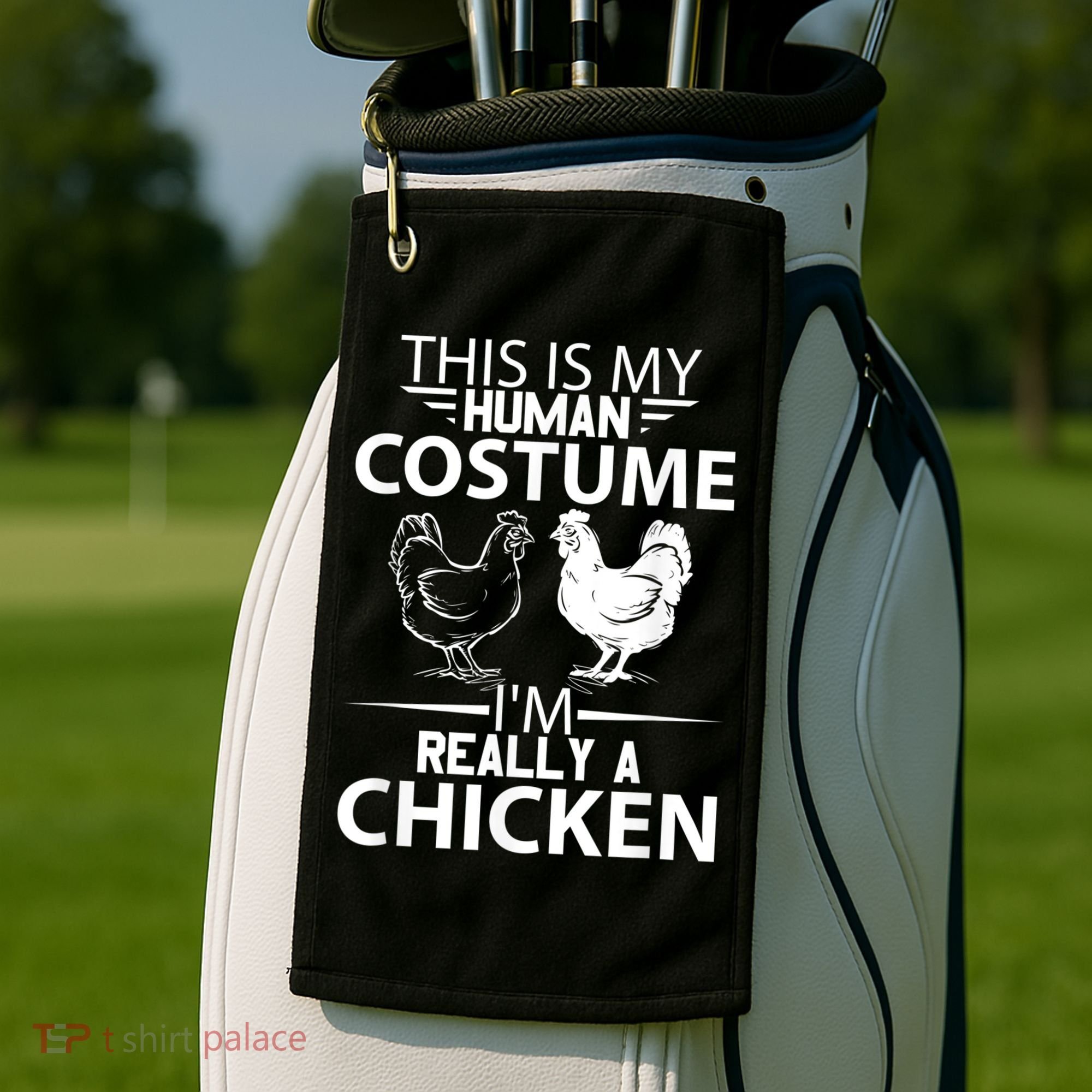 Halloween Funny Gift This Is My Human Costume Chicken Golf Towel