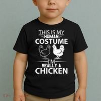 Halloween Funny Gift This Is My Human Costume Chicken Toddler T-Shirt thumb 2