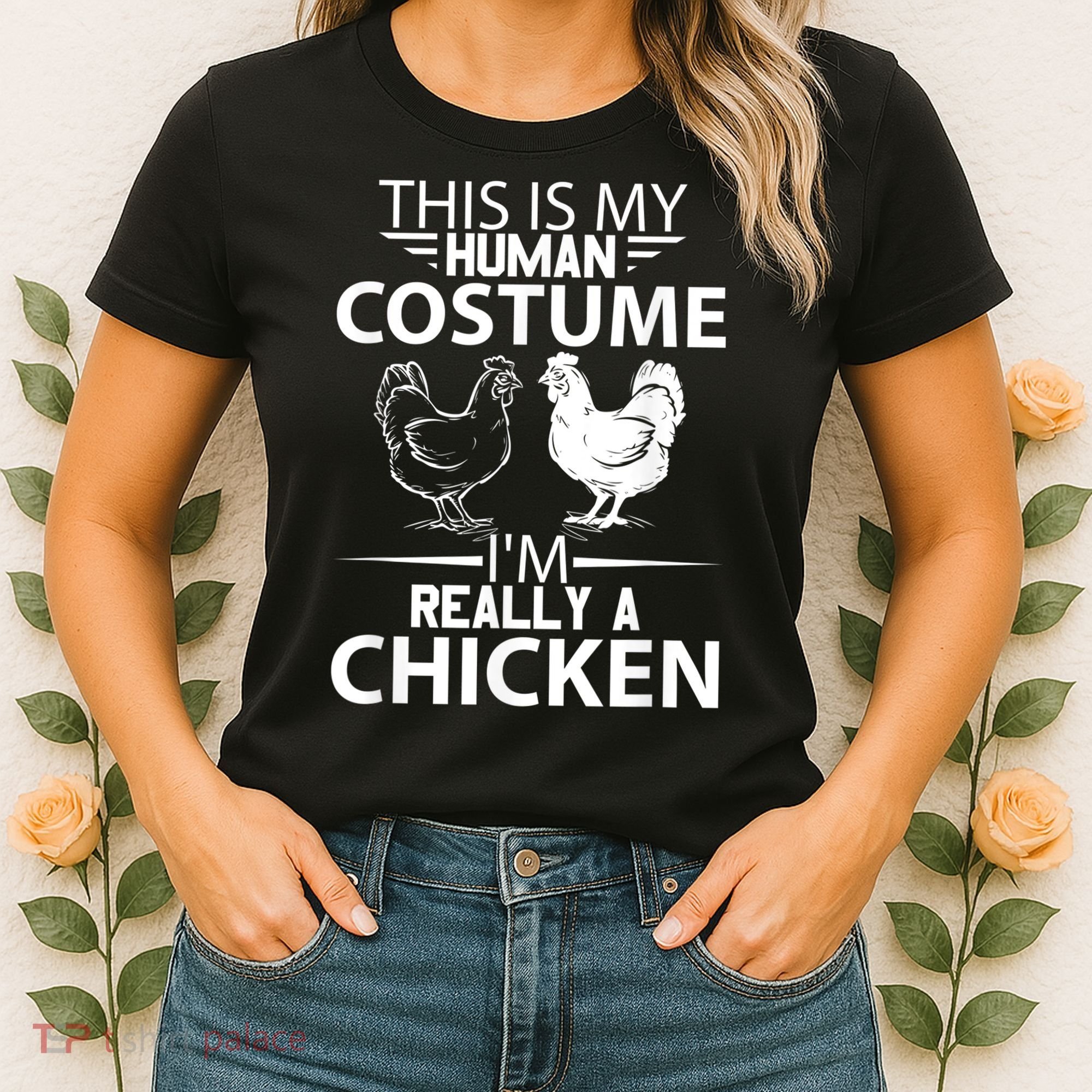 Halloween Funny Gift This Is My Human Costume Chicken Women's T-Shirt
