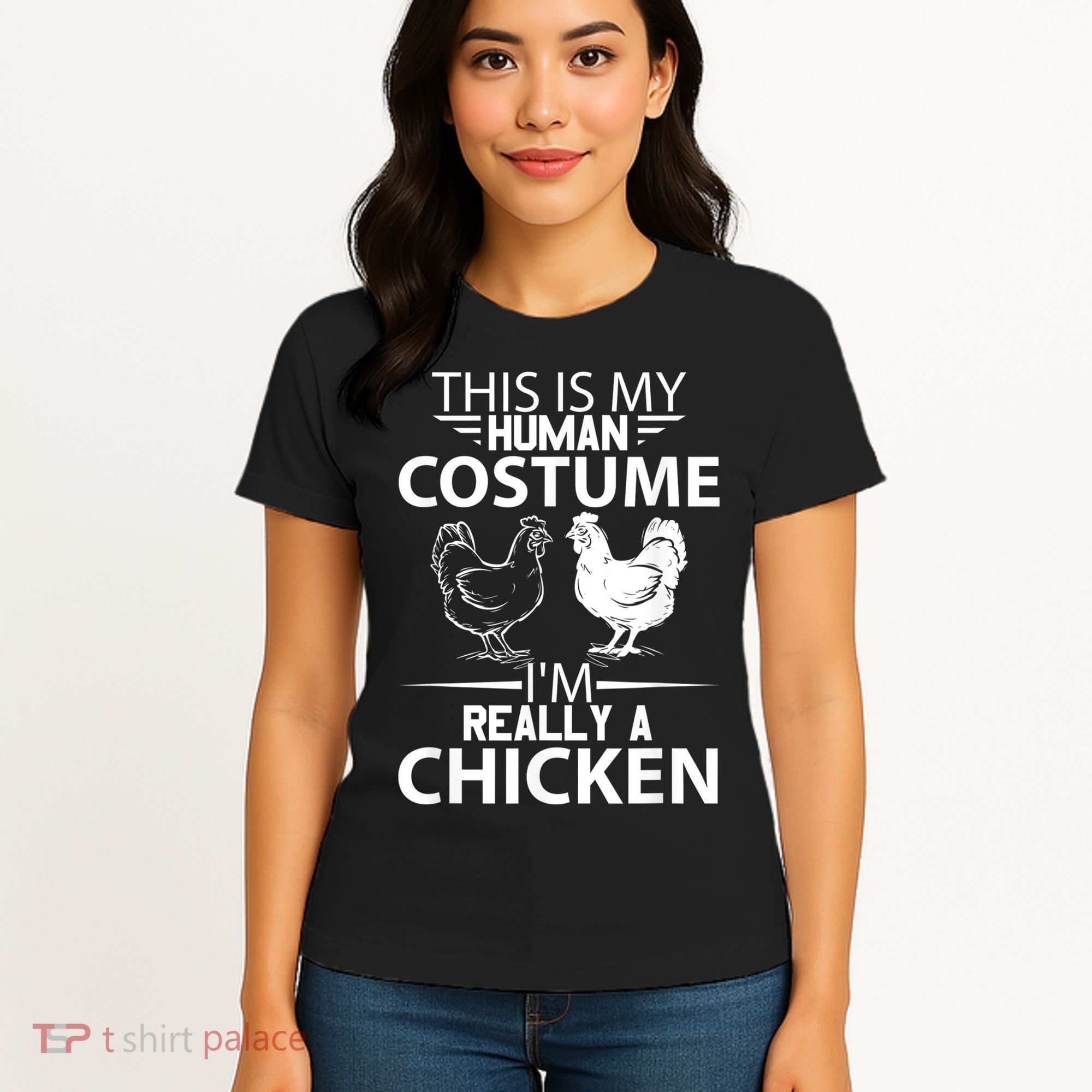 Halloween Funny Gift This Is My Human Costume Chicken Women's T-Shirt