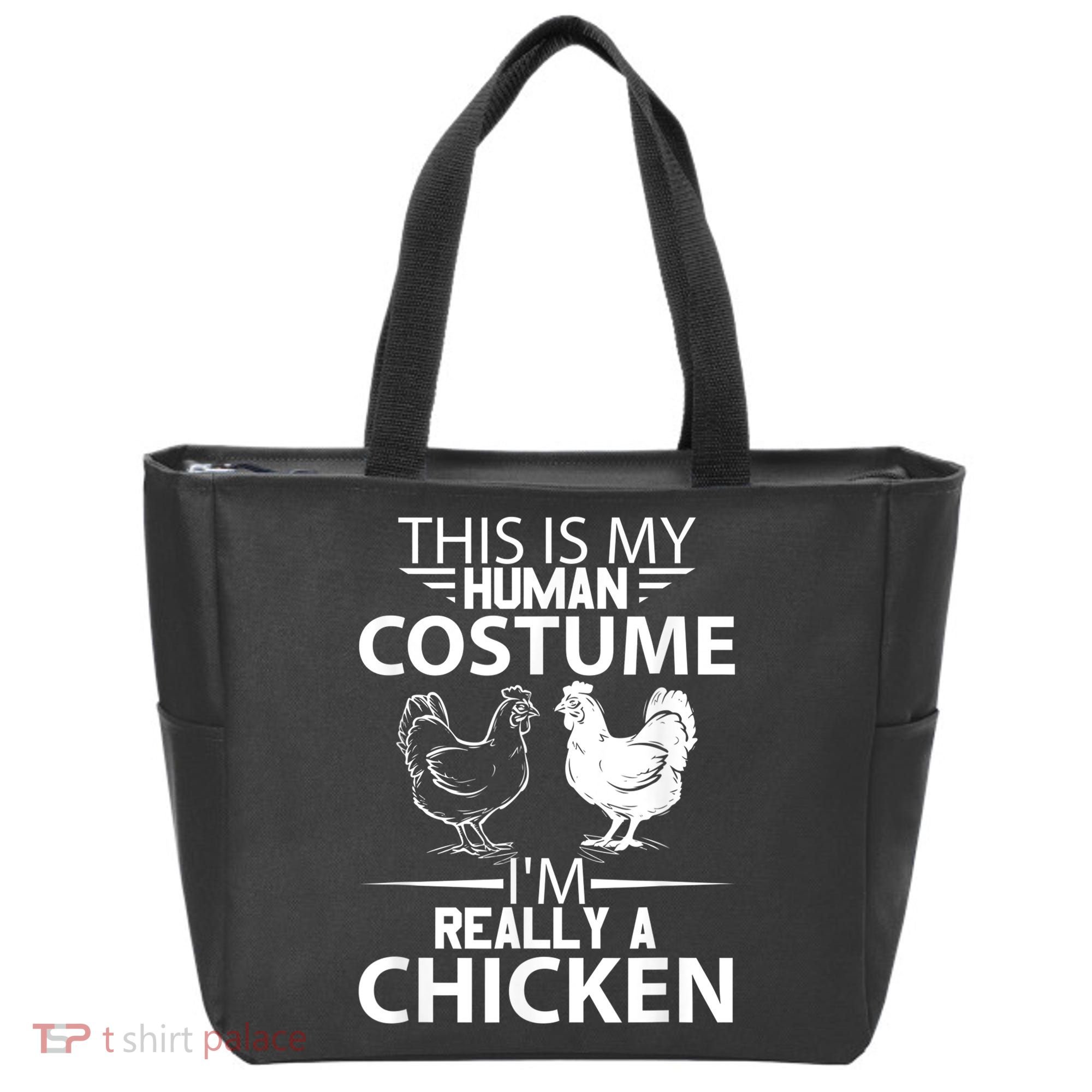 Halloween Funny Gift This Is My Human Costume Chicken Tote Bag