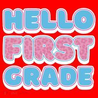 Hello First Grade Back To School Santa Hat thumb 1