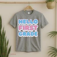 Hello First Grade Back To School T-Shirt thumb 2