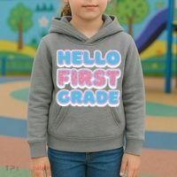 Hello First Grade Back To School Kids Hoodie thumb 3