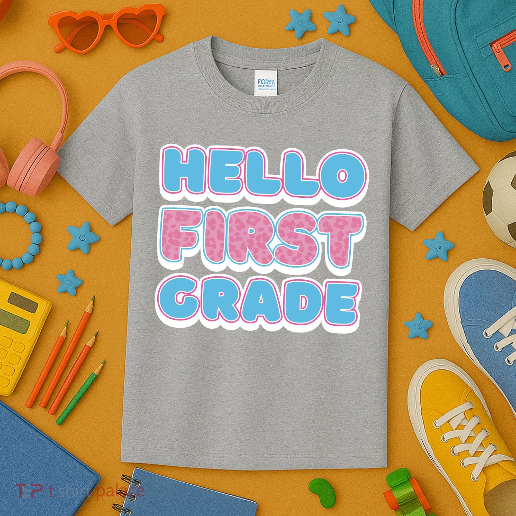 Hello First Grade Back To School Kids T-Shirt