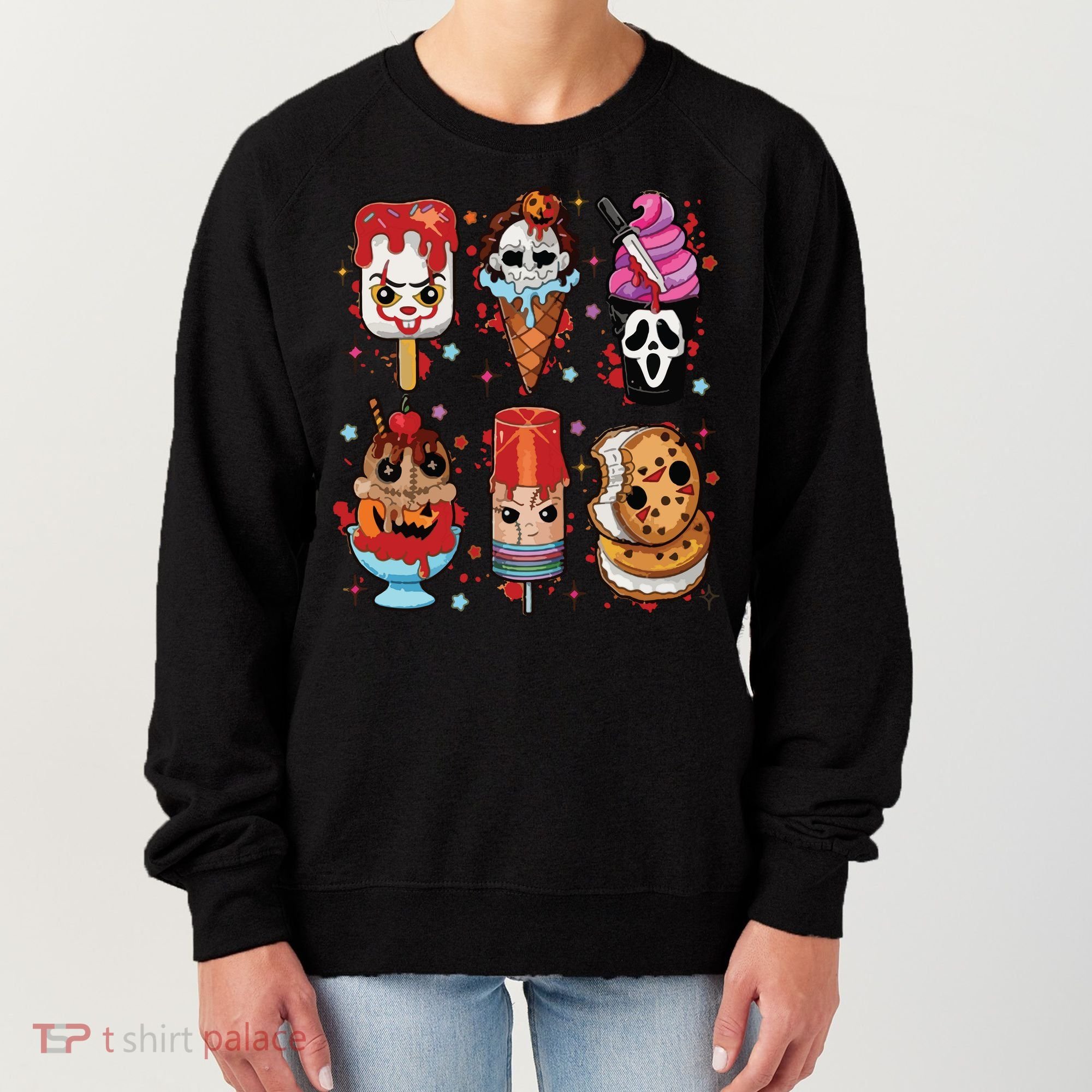 Horror Fan Gift Horror Ice Cream Dripping Ice Cream Women's Sweatshirt