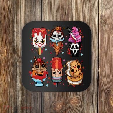 Horror Fan Gift Horror Ice Cream Dripping Ice Cream Coaster