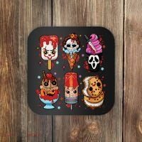 Horror Fan Gift Horror Ice Cream Dripping Ice Cream Coaster thumb 0