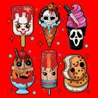 Horror Fan Gift Horror Ice Cream Dripping Ice Cream Santa Hat thumb 1