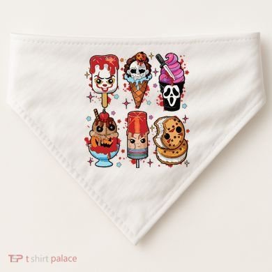 Horror Fan Gift Horror Ice Cream Dripping Ice Cream USA-Made Doggie Bandana