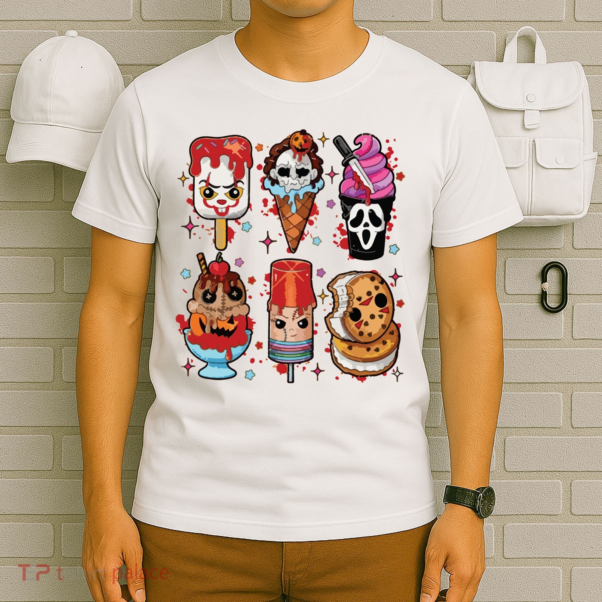 Horror Fan Gift Horror Ice Cream Dripping Ice Cream T-Shirt
