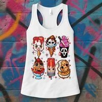 Horror Fan Gift Horror Ice Cream Dripping Ice Cream Women's Tank Top thumb 3