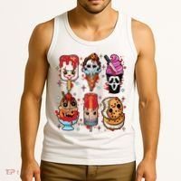Horror Fan Gift Horror Ice Cream Dripping Ice Cream Tank Top thumb 3