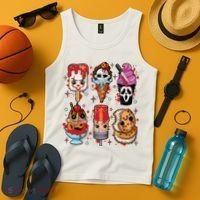Horror Fan Gift Horror Ice Cream Dripping Ice Cream Tank Top thumb 4