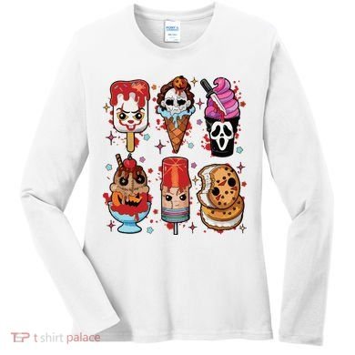 Horror Fan Gift Horror Ice Cream Dripping Ice Cream Women's Long Sleeve Shirt