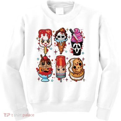 Horror Fan Gift Horror Ice Cream Dripping Ice Cream Kids Sweatshirt