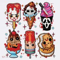 Horror Fan Gift Horror Ice Cream Dripping Ice Cream Kids Sweatshirt thumb 2